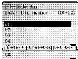 MURATEC MFX-2500 - Créer ou modifier une boîte F-Code: - 1