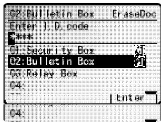 MURATEC MFX-2500 - Effacer un document méorisé dans une boîte Bulletin - 1