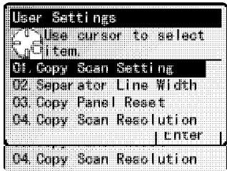 MURATEC MFX-2500 - Reglages de l'Utilisateur (en mode copieur) - 1