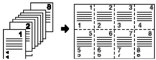 MURATEC MFX-2500 - Combiner   Vous pouvez copier 2, 4 ou 8 pages sur la même feuille. - 3