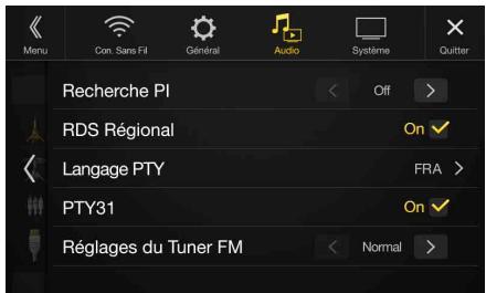 ALPINE X901D-DU - Réglages Radio - 1