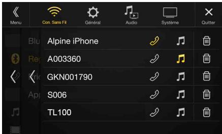 ALPINE X901D-DU - Selection du péripérique Bluetooth - 1