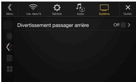 ALPINE X901D-DU - Réglages Divertissement passager arrêté - 1