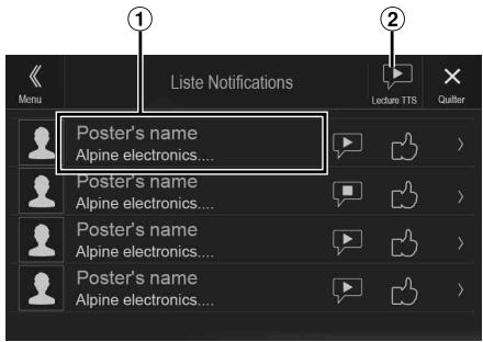 ALPINE X901D-DU - Exemple d'écranliste Notifs. - 1