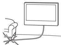 SONY KD49X8005 - Du må ikke lade strømkablet eller tilslutningskablet blive klemt. - 1