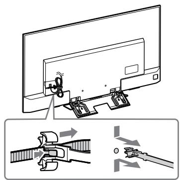 SONY KD-75XD8505B - Retire o suporte de cabos (fornecido com o televisor). (apenas KD-65XD85□□) - 1