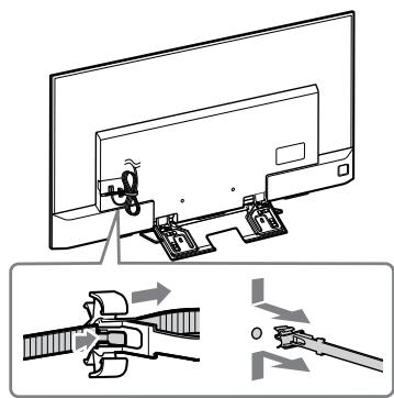 SONY KD65XD8505B - Retire o suporte de cabos (fornecido com o televisor). (apenas KD-65XD85□□) - 1