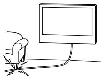 SONY KD65XD8505B - Veillez à ce que le cordon d'alimentation CA ou le cable de raccordement ne soit pas coincide ni écrasé. - 1