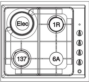 BRANDT TE1416W - Three-burner gas model ^* +1 electric plate - 1