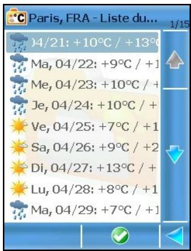 ROUTE 66 MOBILE 8 - Météo: liste du jour - 2