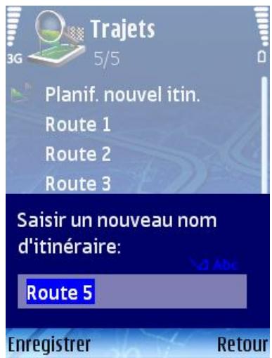 ROUTE 66 MOBILE 8 - Saisir le nom de l'itinéraire - 1