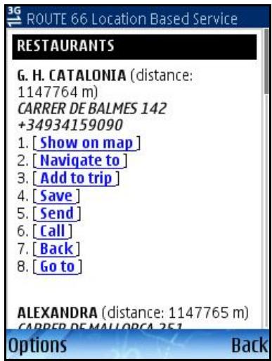 ROUTE 66 MOBILE 8 - Services locaux - liste des lieux [* S60] - 2