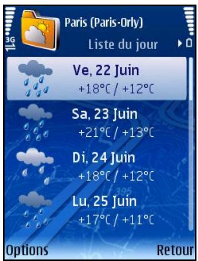 ROUTE 66 MOBILE 8 - Météo: liste du jour - 1