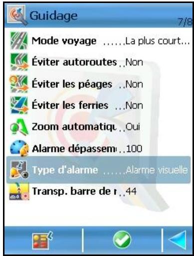 ROUTE 66 MOBILE 8 - Type d'alarme - 2