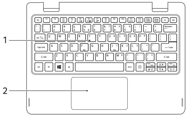 ACER ASPIRE R11 - Vue du clavier - 1