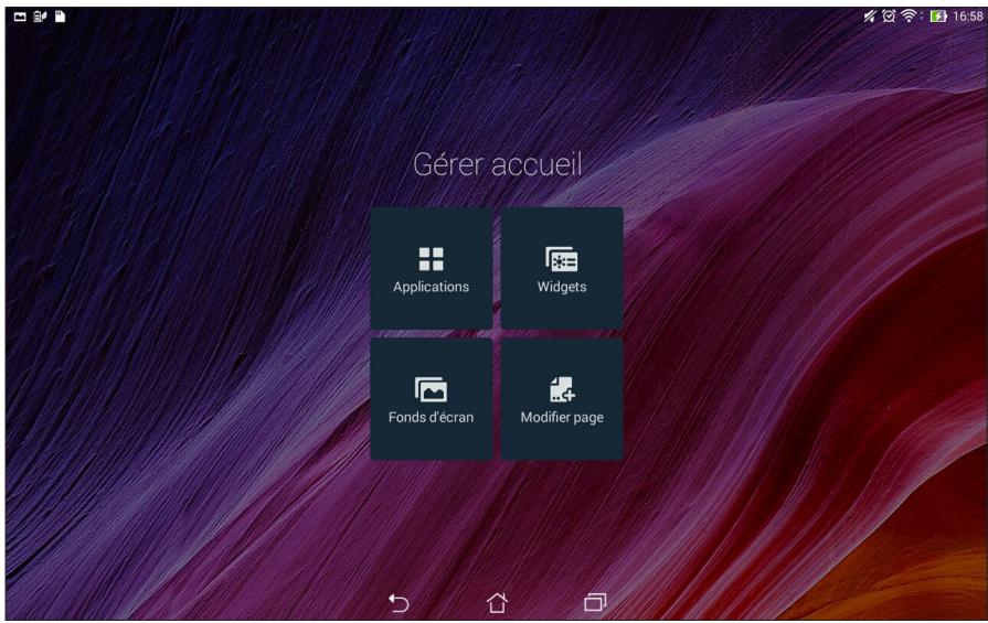 ASUS TRANSFORMER PAD TF103C-1B010A - Personnaliser l'écran d'accueil - 1