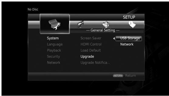 YAMAHA BD-S677 NOIR - Seleeccione el método deactualización e inicia laactualización desde el menuSETUP. - 1