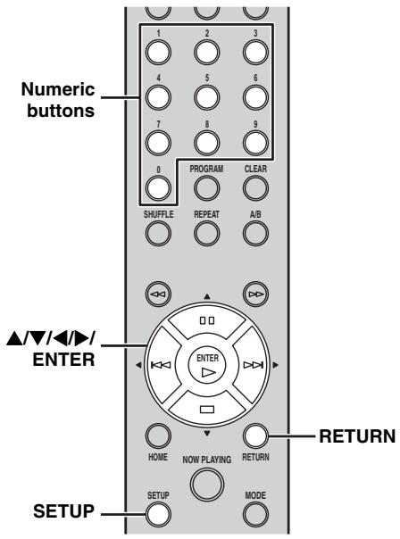 YAMAHA CD-N500 - Press SETUP to enter the setup menu (P.24). - 1