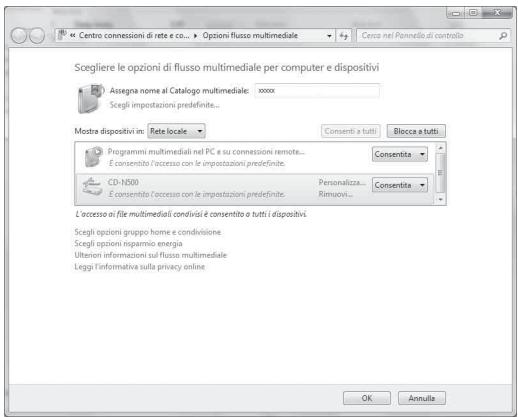 YAMAHA CD-N500 - Se si utilizes Windows Media Player 12 (su Windows 7) - 3