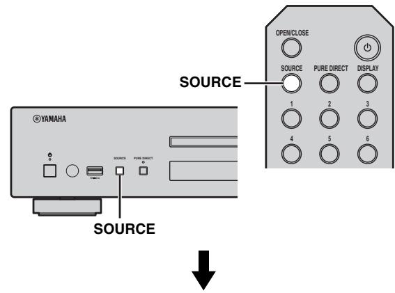 YAMAHA CD-N500 - Tryck på SOURCE flera ganger for att växla ljudkällan till "NET RADIO". - 1