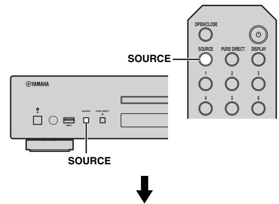 YAMAHA CD-N500 - Bedienung über Hauptgerät oder Fernbedienung - 1
