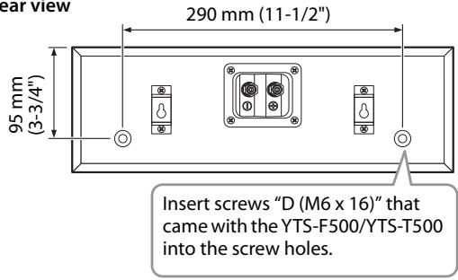YAMAHA NS-PB150 - Mounting the center speaker on the Yamaha YTS-F500/YTS-T500 TV stand - 1
