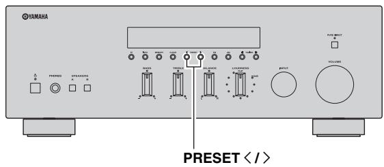 YAMAHA R-S300 - Rappel d'une station présélectionnée - 1