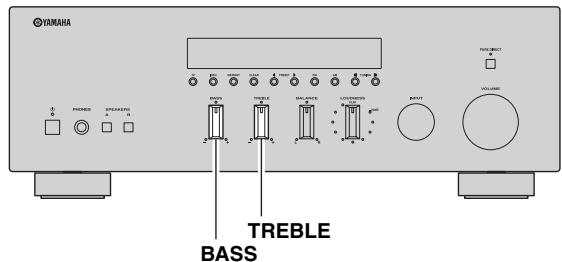 YAMAHA R-S300 - Adjusting the BASS and TREBLE controls - 1
