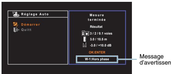 YAMAHA RX V375 - Messages d'avertissement - 1