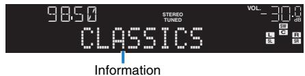 YAMAHA RX V375 - ■ Affichage des informations Radio Data System - 3
