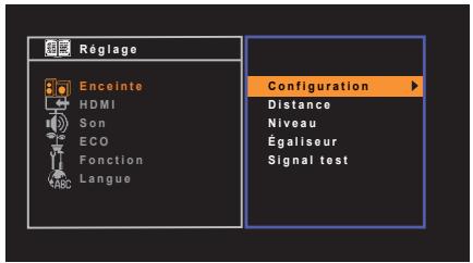 YAMAHA RX V375 - Configuration des diverses fonctions (menu Réglage) - 3