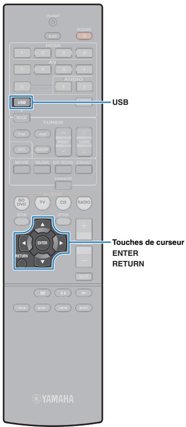 YAMAHA RX V375 - Raccordez le cable USB à la prise USB. - 5