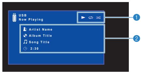 YAMAHA RX V375 - Écran de lecture - 1