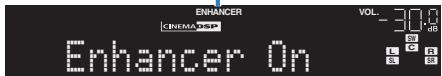 YAMAHA RX V375 - Appuyez sur ENHANCER. - 1