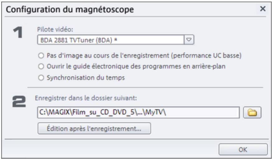 MAGIX FILMS SUR CD DVD - Configuration du magnétoscope - 2