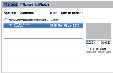 TOSHIBA 50L7333DF - Affichage des fichiers films (sur un serveur multimédia ou un périphérique USB) - 1