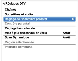 TOSHIBA 50L7333DF - Réglage de l'identifiant parental - 1