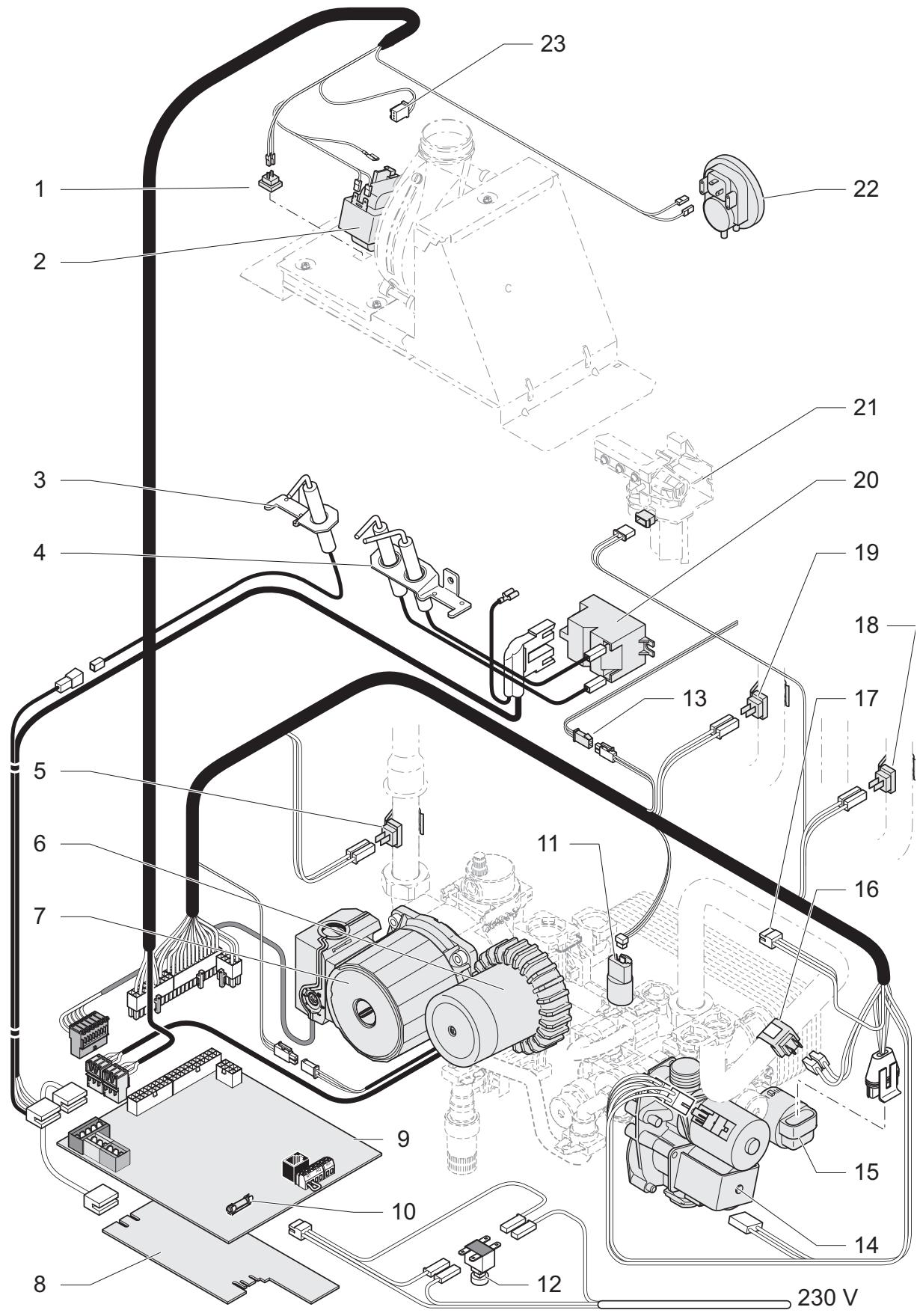 SAUNIER DUVAL ISOTWIN C30E CF 30 KW - Schéma électrique modèle F - 1