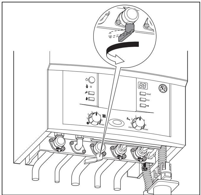ELM LEBLANC MEGALIS NGVA 24-5H V 24 KW - Ouvrir le robinet de gaz - 1
