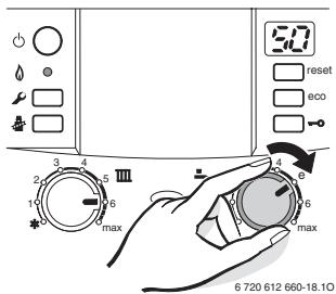 ELM LEBLANC MEGALIS NGVA 24-5H V 24 KW - Appareils GVAC: Régler la température d'eau chaude sanitaire - 1