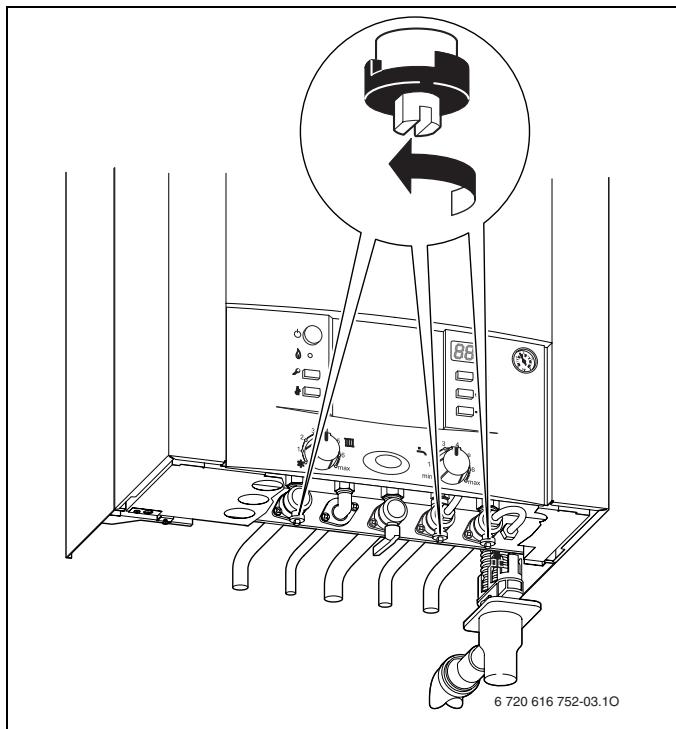ELM LEBLANC ODEALIS GVT C 24-1H V 24 KW - Ouvrir les robinets - 1