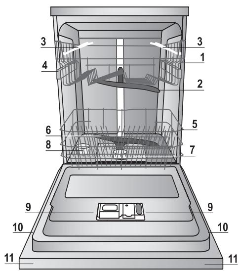 HOTPOINT LFD 11M121 B EU - Aanzichttekening - 1