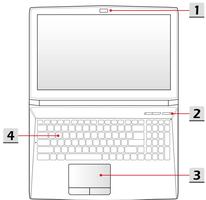 MSI GP62-6QE - Vue du dessus - 1