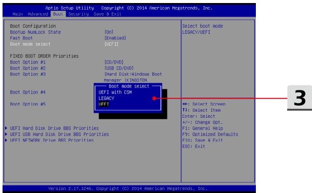 MSI GP62-6QE - Comment sélectionner le mode de démarrage dans le BIOS pendant l'installation du système d'exploitation - 1