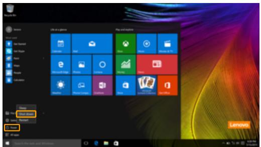 LENOVO MIIX 310 - Shutting down the computer - 1