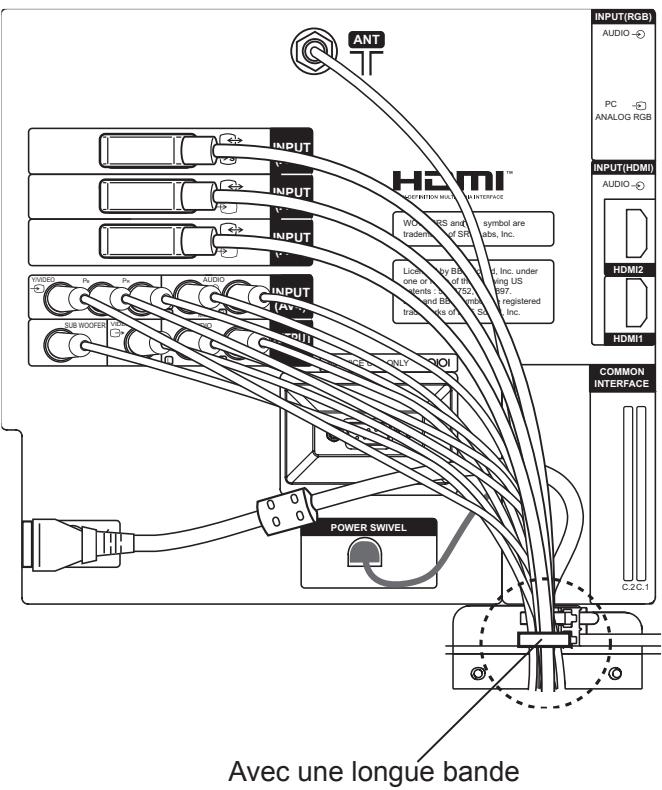 HITACHI 55F501HK2W64 - - Comment fixer les cables - 1