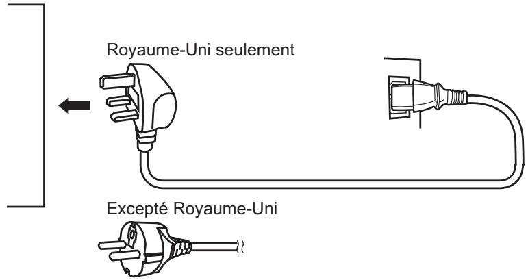 HITACHI 55F501HK2W64 - Connexion de la fiche sur une prise secteur murale - 1