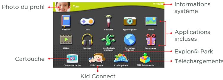 VTECH STORIO MAX 5 - Utilisation du menu de la tablette - 1