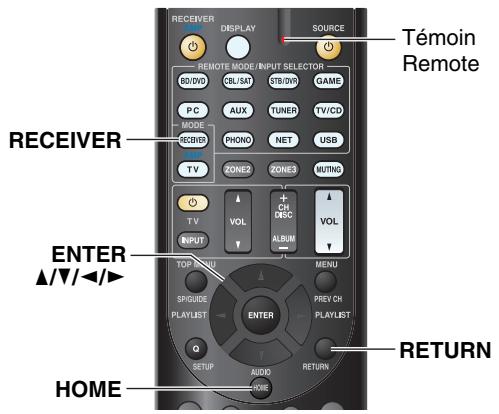 ONKYO TX-NR717 - Utilisation du menu d'installation (HOME) - 1