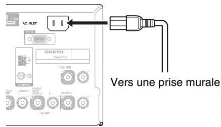 ONKYO TX-NR717 - Branchement du cordon d'alimentation - 1